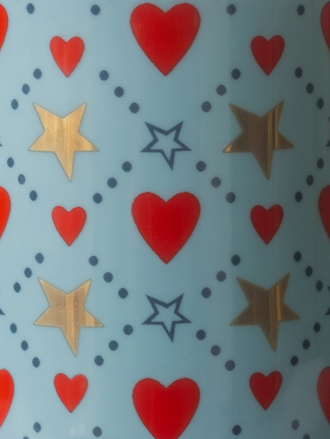close up mug stars and hearts
