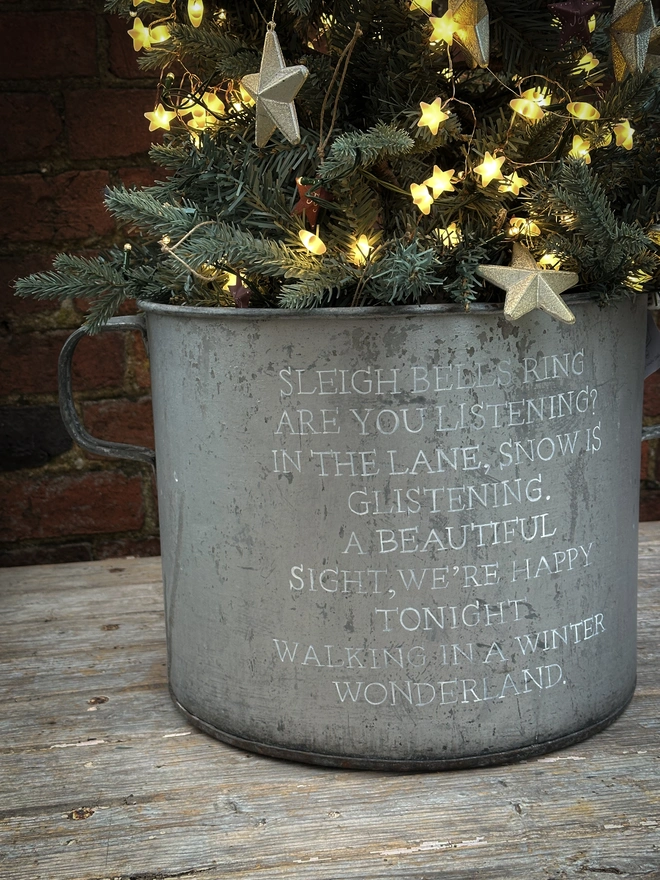 'Winter Wonderland' Handpainted Christmas Tree Tub