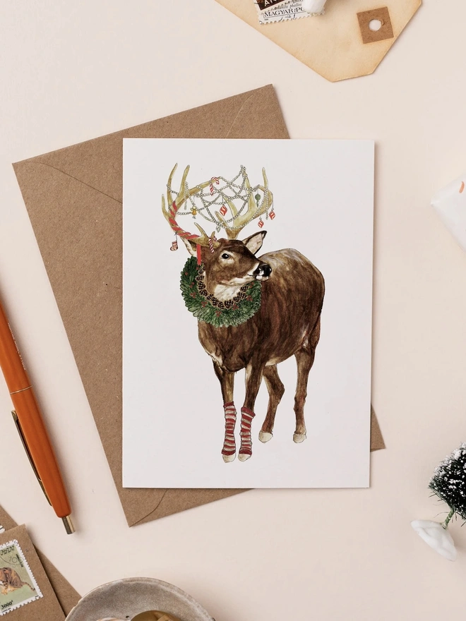 christmas reindeer card