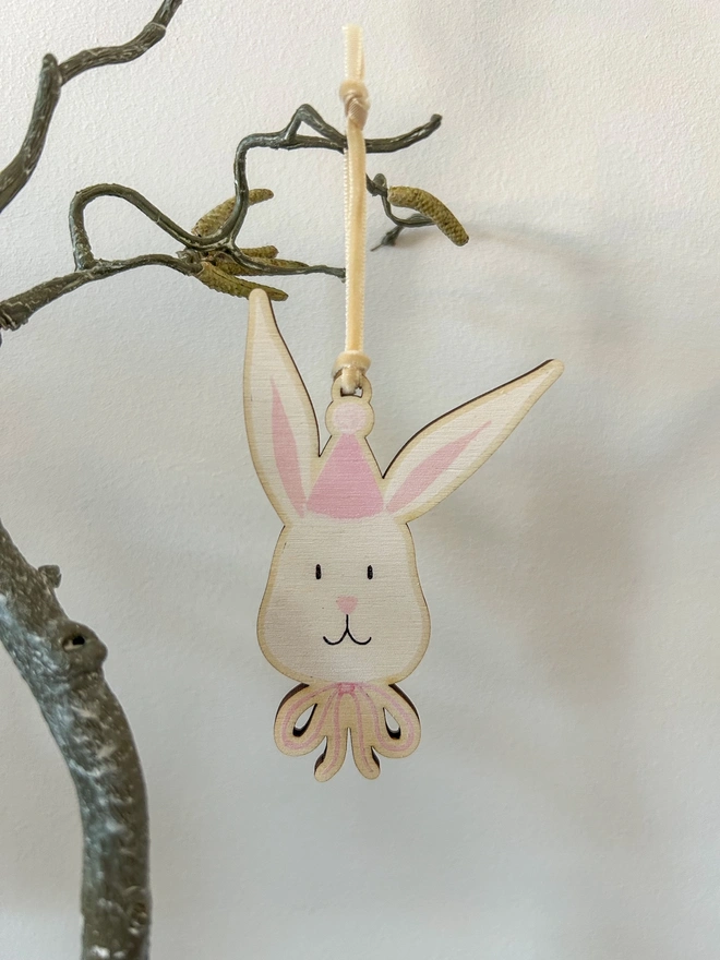 Pink Easter Bunny Decoration