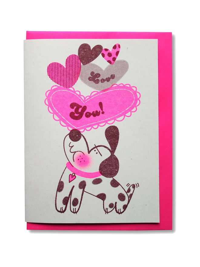 Love You A6 Riso Greetings Card