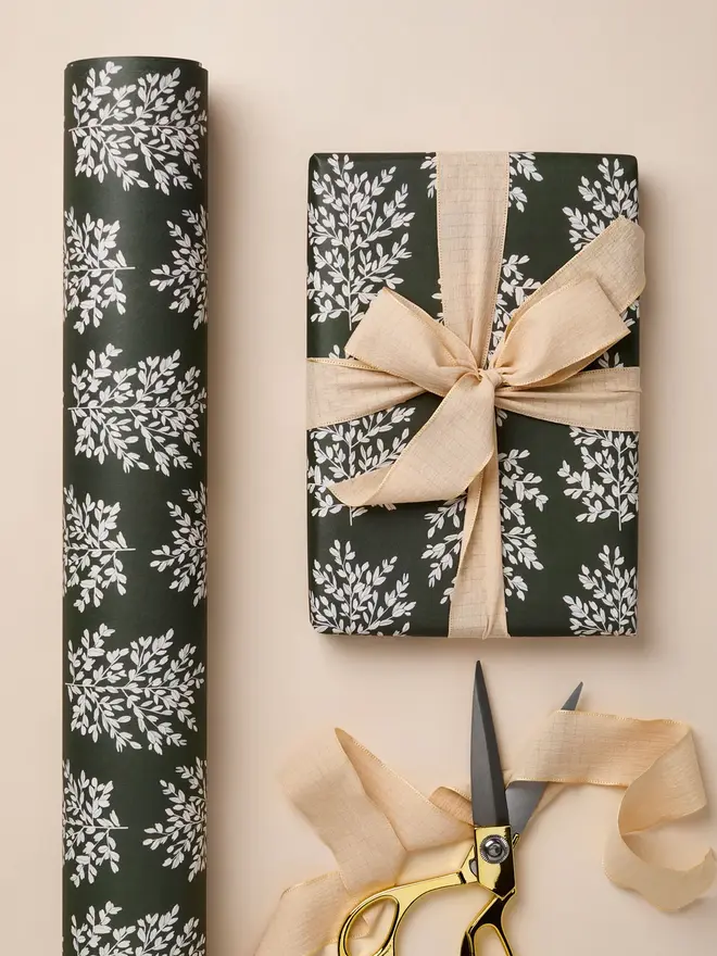 Khaki Botanical Luxury Gift Wrap 