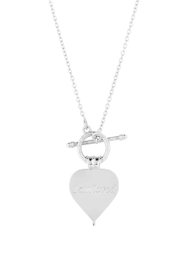 Heart toggle necklace with hidden I Am Loved message by Loft & Daughter