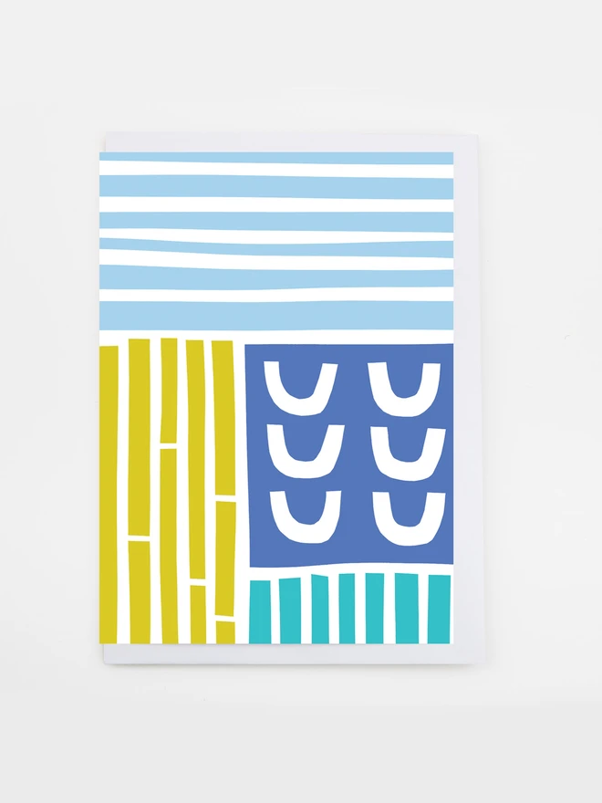 track shape pattern greetings card