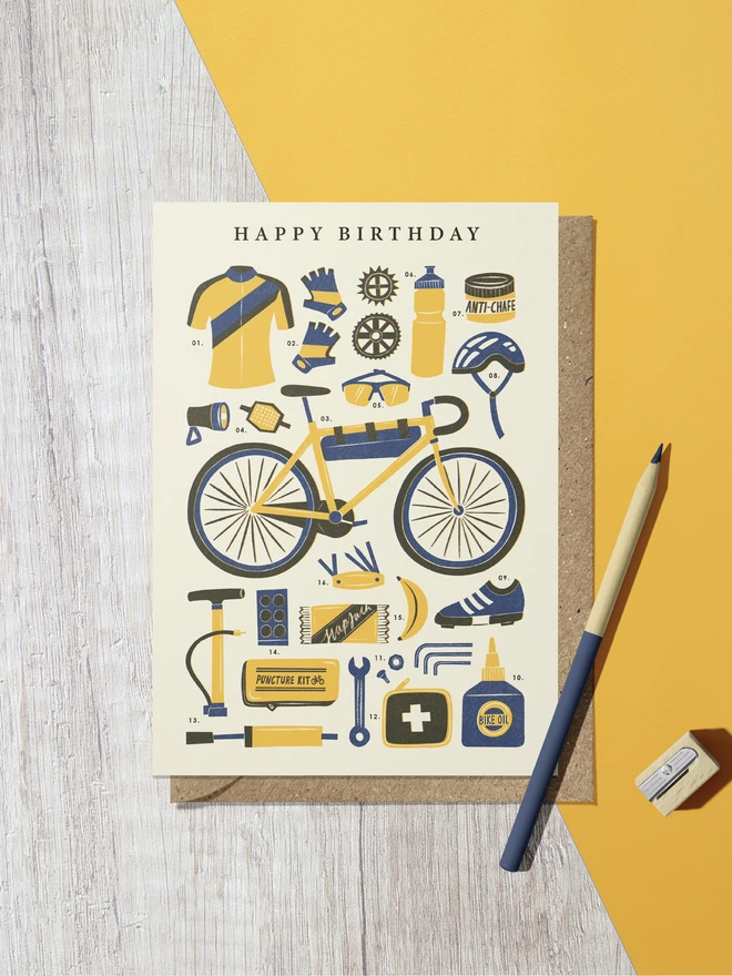 Cycling kit birthday card