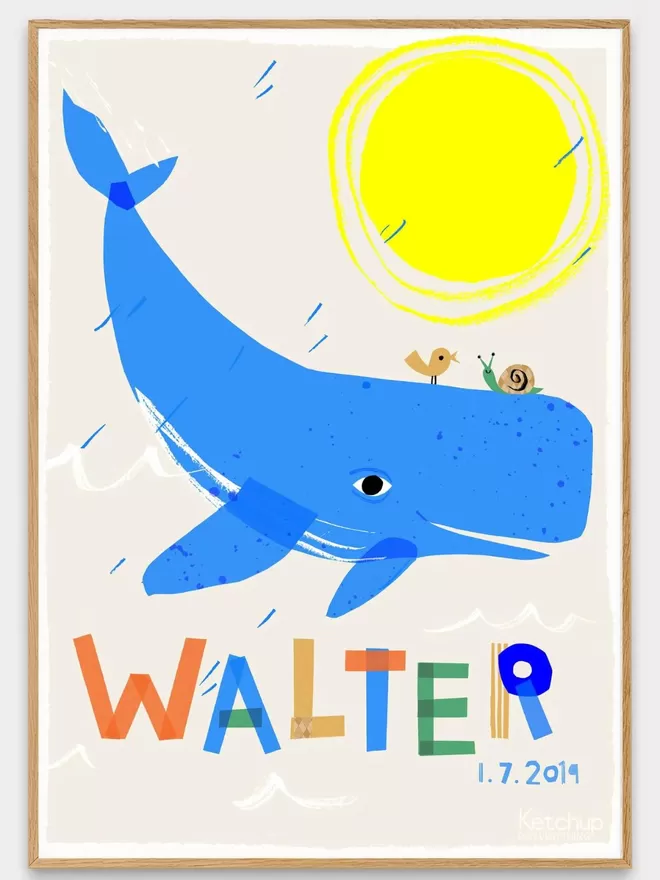 Personalised Whale Print