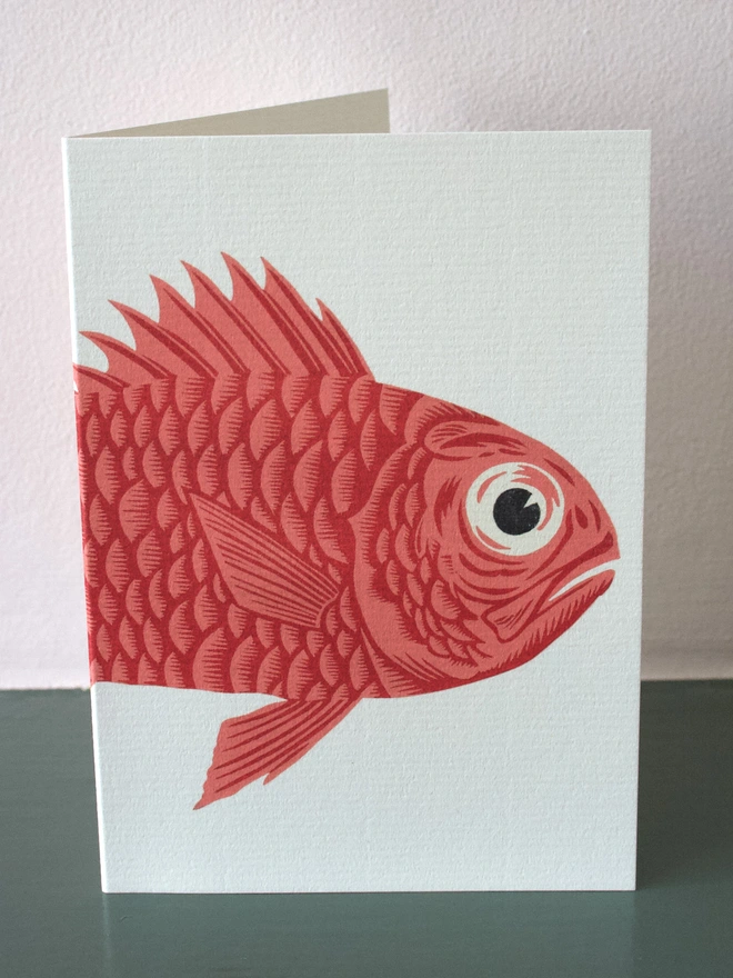 Greeting card with a fish