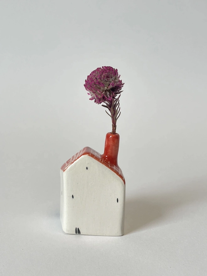 Ceramic House Dried Flower Holder
