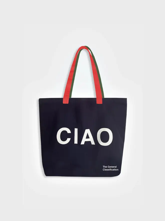 'Ciao' Tote Bag, against a white background. 