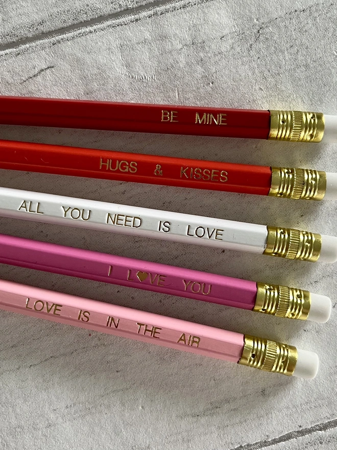 Loved Themed Pencil Set (Set of 5)