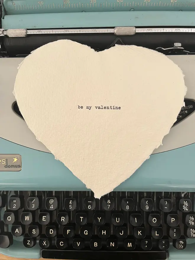 Valentine's Day Card Typewriter Print