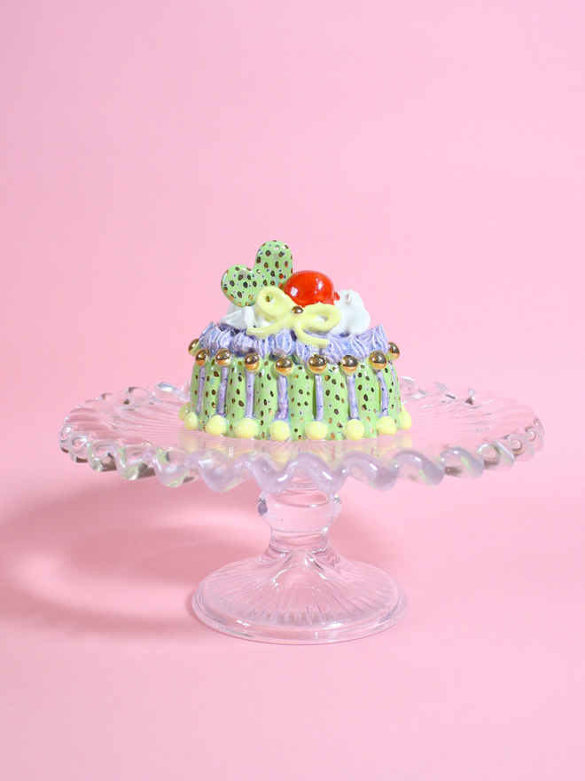 Mint Choco Chip Ceramic Cake Sculpture