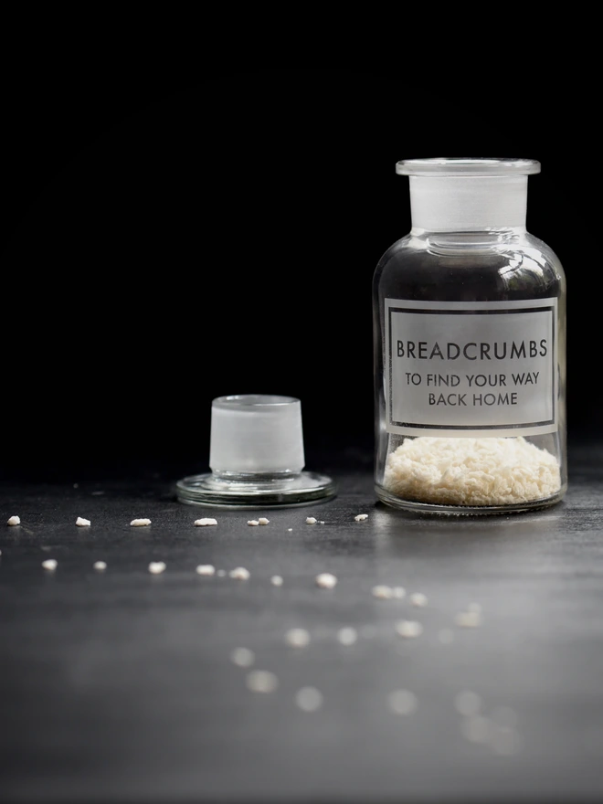 Breadcrumbs Leaving Home Apothecary Jar