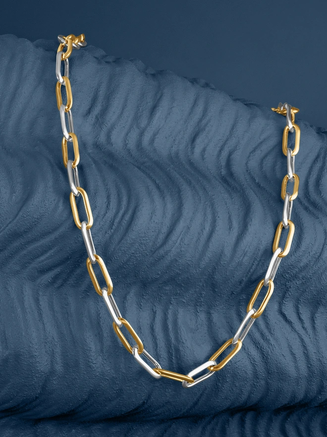 Loel Mixed Metal Long Link Chain Necklace