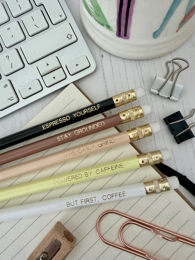 Coffee Lovers Pencils Set (Set of 5 Pencils)