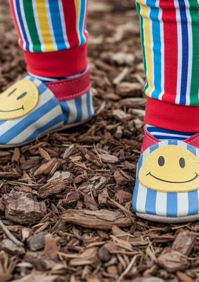 Smiley baby shoe inch blue