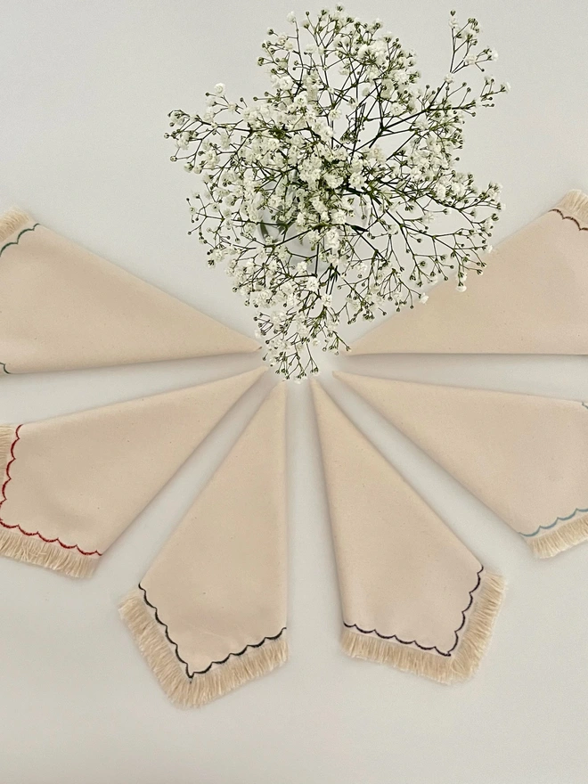 Cotton fringed napkins