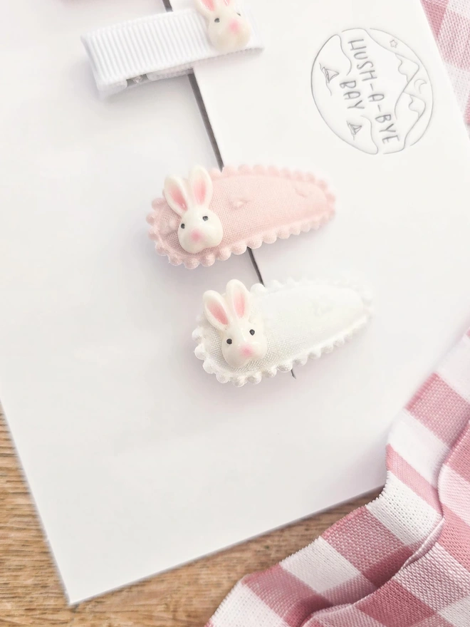 Easter bunny mini baby hair clips