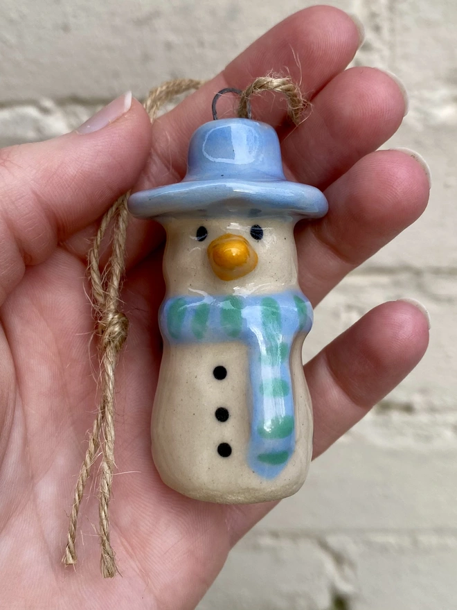 pale blue snowbuddy christmas decoration
