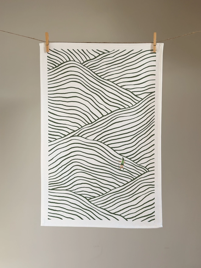 Walking Stripes Tea Towel