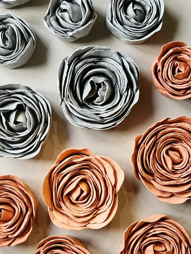 handmade clay peonies