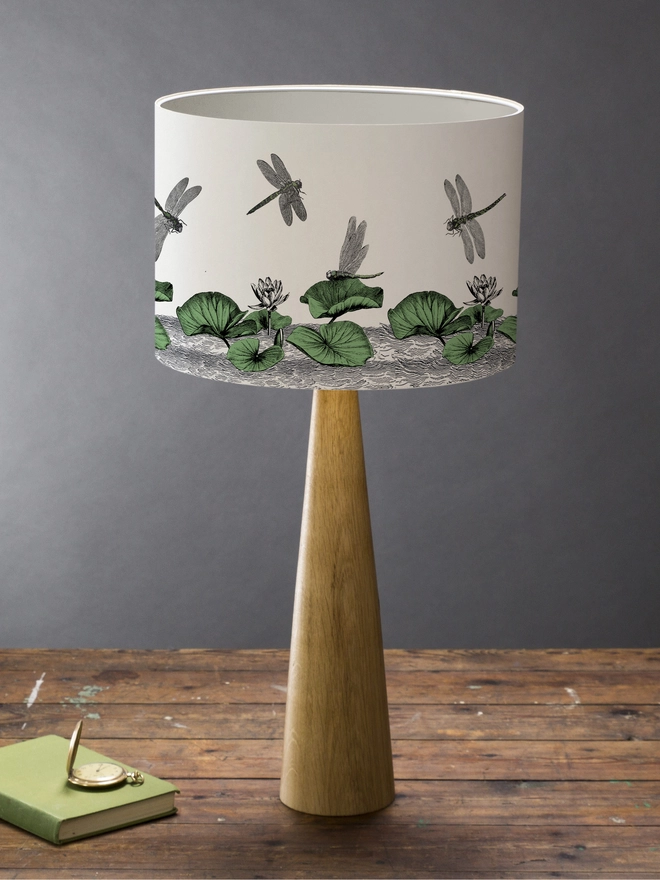 Dragonflies and Waterlilies -  Drum Lampshade