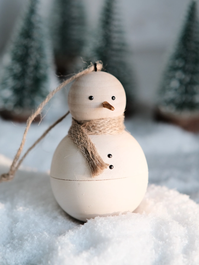secret snowman christmas tree decoration