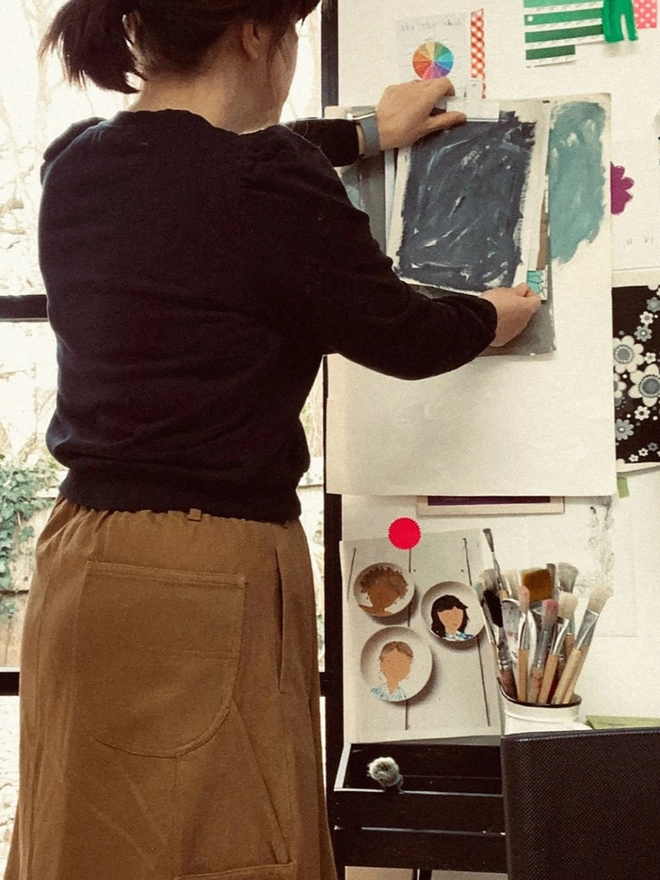 artist working in studio