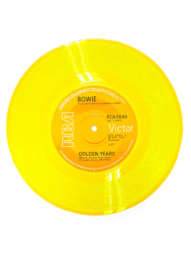 Golden Years Vinyl By David Bowie Screen Print in Yellow. 
