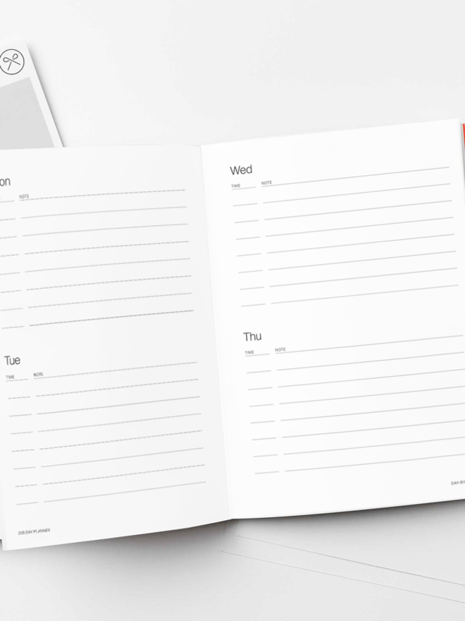 Red A5 Lay Flat 365 Undated Planner