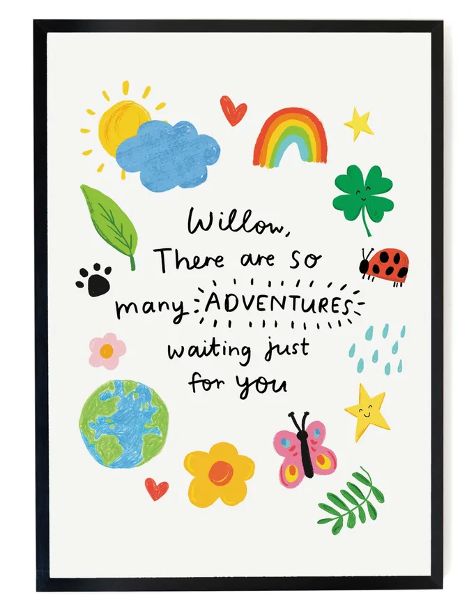 'So Many Adventures' A4 Personalised Print