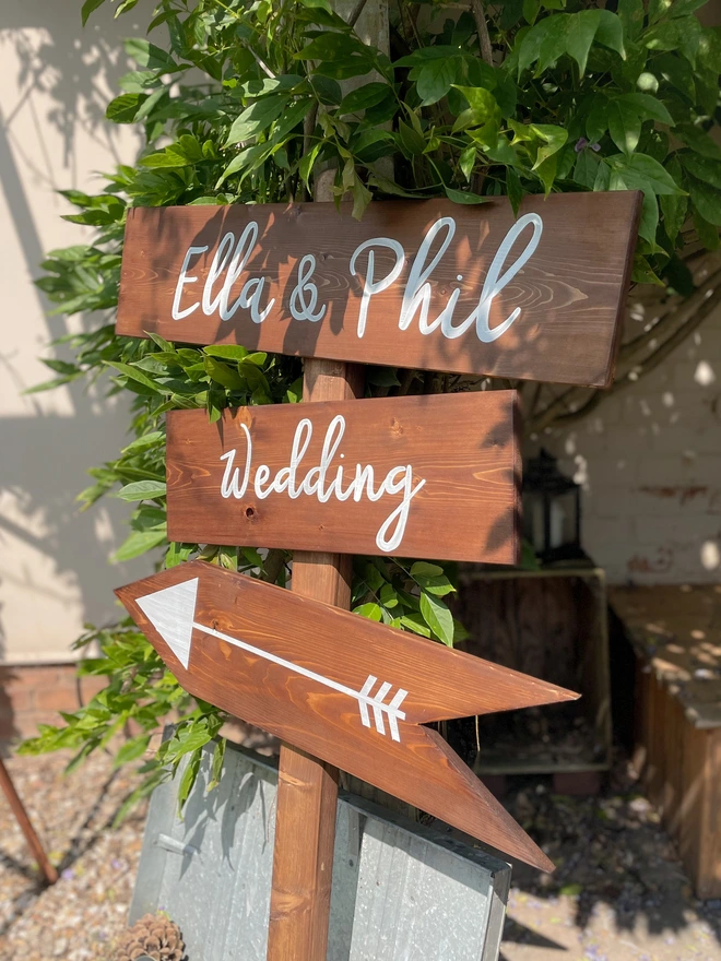wedding direction sign