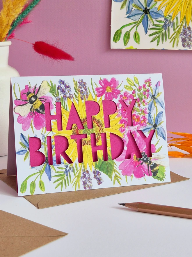 Bee Birthday Card 