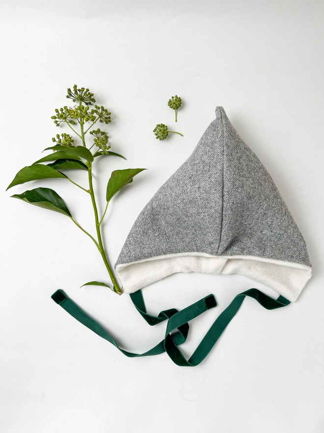 wool pixie hat grey