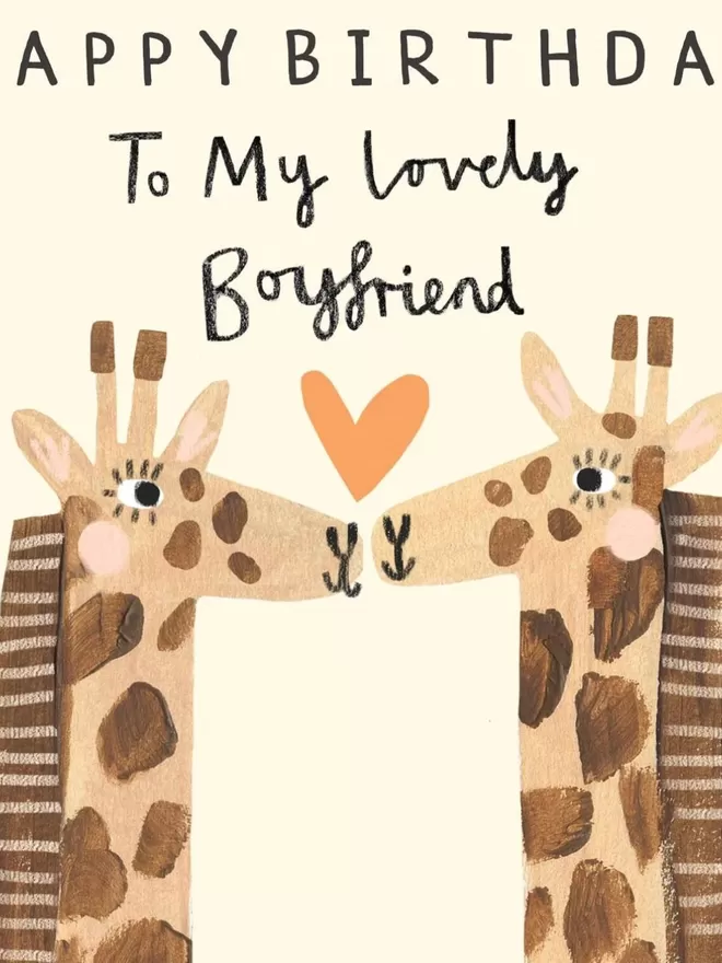 Giraffe Boyfriend Birthday Card