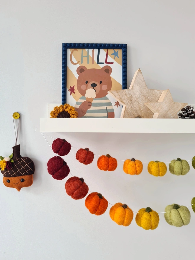 Rainbow Pumpkin Garland Autumn Home Decor