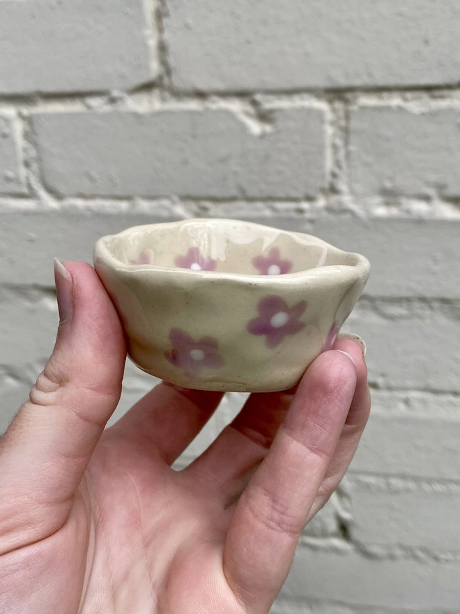 purple flower trinket bowl