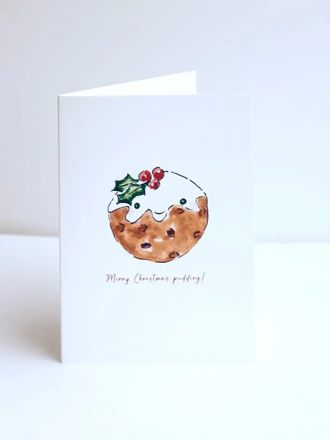 Christmas Pudding Greeting Card 