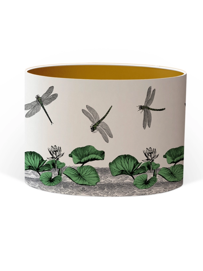 Dragonflies and Waterlilies -  Drum Lampshade