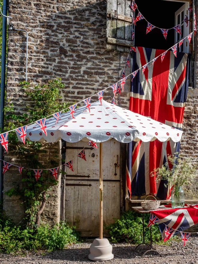 red lip print 'Kiss' Octagonal Garden Parasol