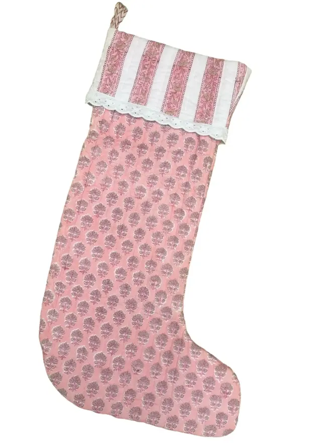 Personalised Large Peach Christmas Stocking