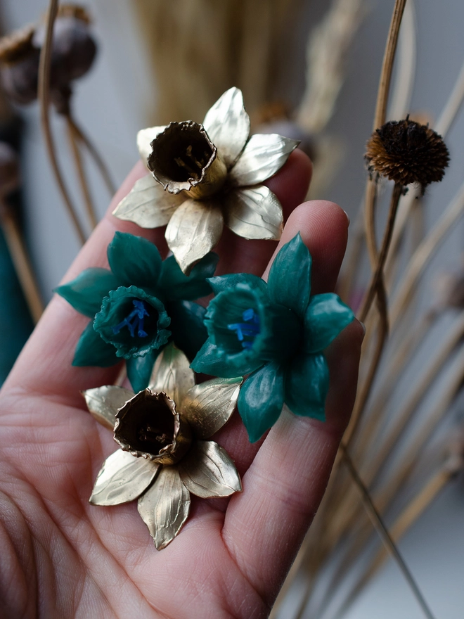 Handmade Brass Daffodil Stem By Ellenlou