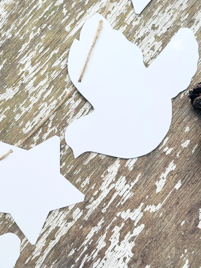 Dove Of Peace Hand Printed Linocut Scandi Style Garland With Folk Art Stars