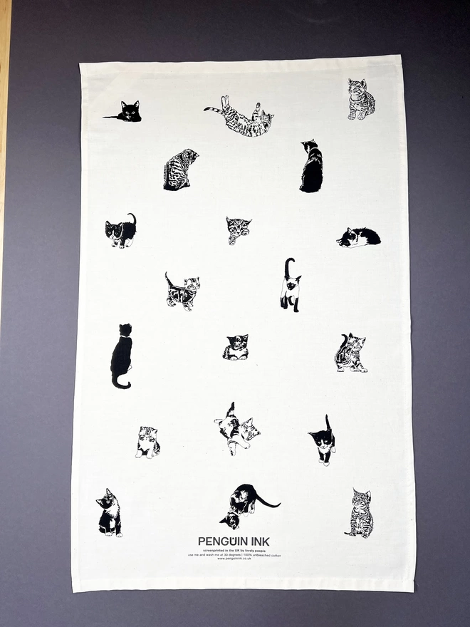 Full Design showing off all the adorable cat poses perfect for housewarming, wedding and anniversary gifts