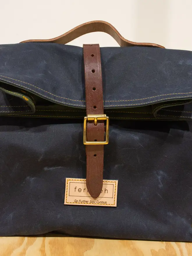 waxed cotton lunch bag