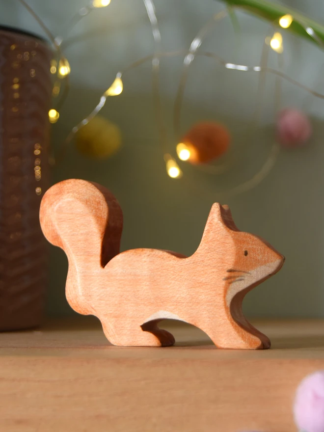 woode toy squirrel on shelf