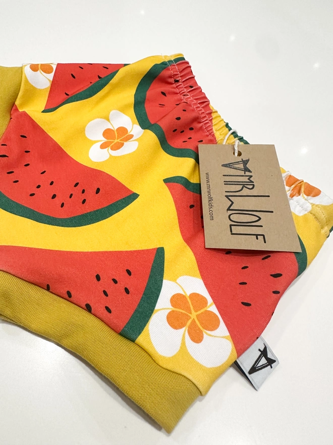 Tropical Watermelon. print fun baby and toddler shorties, shorts, bloomers