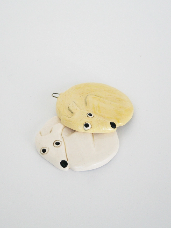 lurcher whippet greyhound longdog ceramic decoration dog cute handmade pottery dog ornament