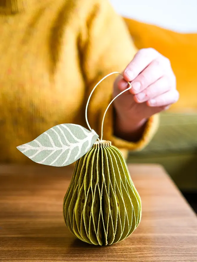 Pear Honeycomb Ornament (Set Of 6)