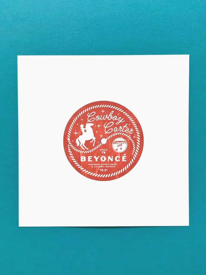 beyonce cowboy carter record print